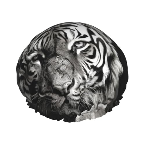 Resting Tiger Wasserdichte Duschhaube für Frauen - Elastische und wiederverwendbare Haarkappe, perfekt zum Baden, Gesichtspflege, Schwarz Resting Tiger Wasserdichte Duschhaube für Frauen - Elastische und wiederverwendbare Haarkappe, perfekt zum Baden, Gesichtspflege, Schwarz von YXLymxDAMAI