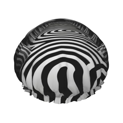 Schwarz-Weiß-Tunnel-Duschhaube für Frauen, elastische und wiederverwendbare Haarkappe, perfekt zum Baden, Gesichtspflege, Schwarz Schwarz-Weiß-Tunnel-Duschhaube für Frauen, elastische und wiederverwendbare Haarkappe, perfekt zum Baden, Gesichtspflege, Schwarz von YXLymxDAMAI