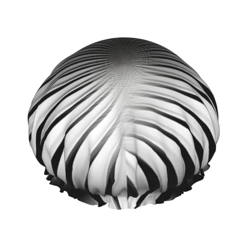 Schwarze und weiße Blendung wasserdichte Duschhaube für Frauen – elastische und wiederverwendbare Haarkappe, perfekt zum Baden, Gesichtspflege, schwarz Schwarze und weiße Blendung wasserdichte Duschhaube für Frauen – elastische und wiederverwendbare Haarkappe, perfekt zum Baden, Gesichtspflege, schwarz von YXLymxDAMAI