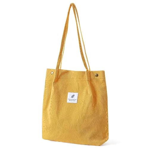 YXQSED Damen Cord Tote Tasche Zipper Casual Tote's Handtasche große Kapazität Schultertasche mit Taschen von YXQSED