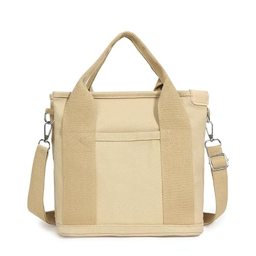 YXQSED Damen Mini Handtasche Canvas Satchel Tote Bag Schultertasche Shopper für Bücher Alltag Arbeit von YXQSED