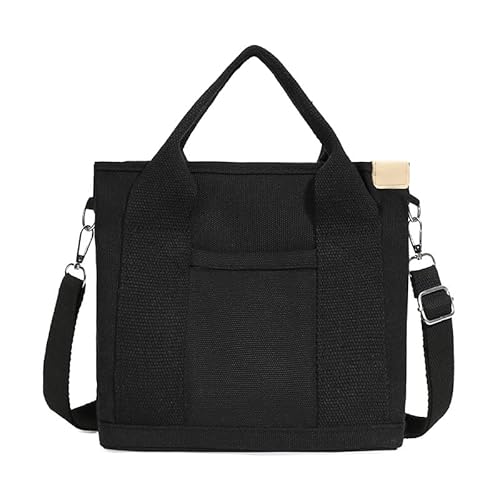 YXQSED Damen Mini Handtasche Canvas Satchel Tote Bag Schultertasche Shopper für Bücher Alltag Arbeit von YXQSED