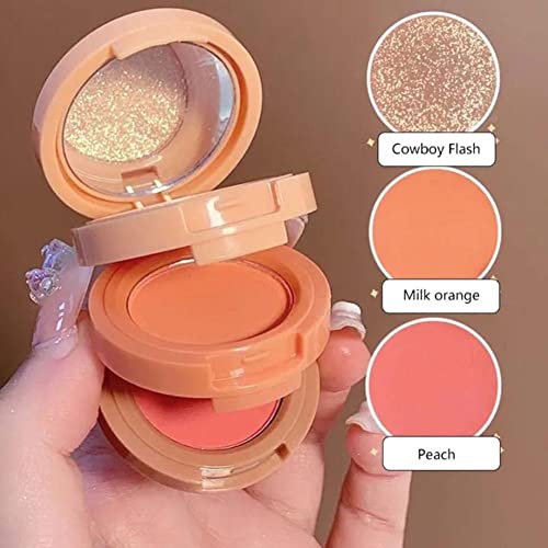 3-in-1 Matte Highlighter Blush Palette Not Easy To Take Off Make-up Pearly Blush Kosmetik Female Lidschatten Glänzend Multifunktional von YXRRVING