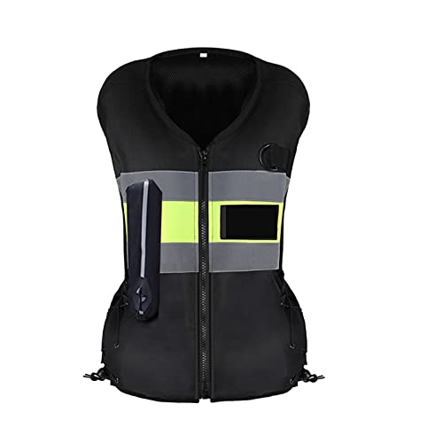 Motorrad-Airbag-Weste Reiten Reflektierende Weste Wiederverwendbarer, Mechanischer Trigger-Airbag Männer Und Frauen Wenden Lokomotive Radfahren, Reiterweste Auf ( Color : Black , Größe : XL ) von YXYECEIPENO
