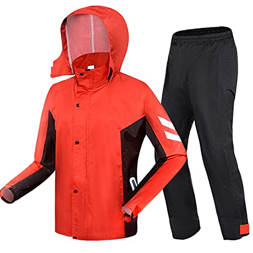 YXYECEIPENO Verdickter Motorrad-Split-Regenmantel Wasserdichter Regenmantelanzug Für Herren (Jacke Und Hose) Wasserdichter Und Wiederverwendbarer Regenmantel Mit Kapuze Zum Wandern Und Angeln von YXYECEIPENO