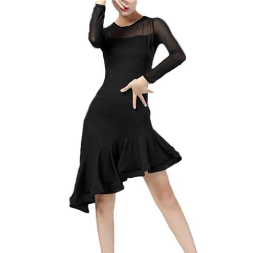 Damen Latein-Ballsaal-Tanzkleider For Frauen Salsa-Latein-Tanzkleid Mit Shorts Bühnen-Performance-Röcke Wickel-Tanzbekleidungskostüm von YXYjLb