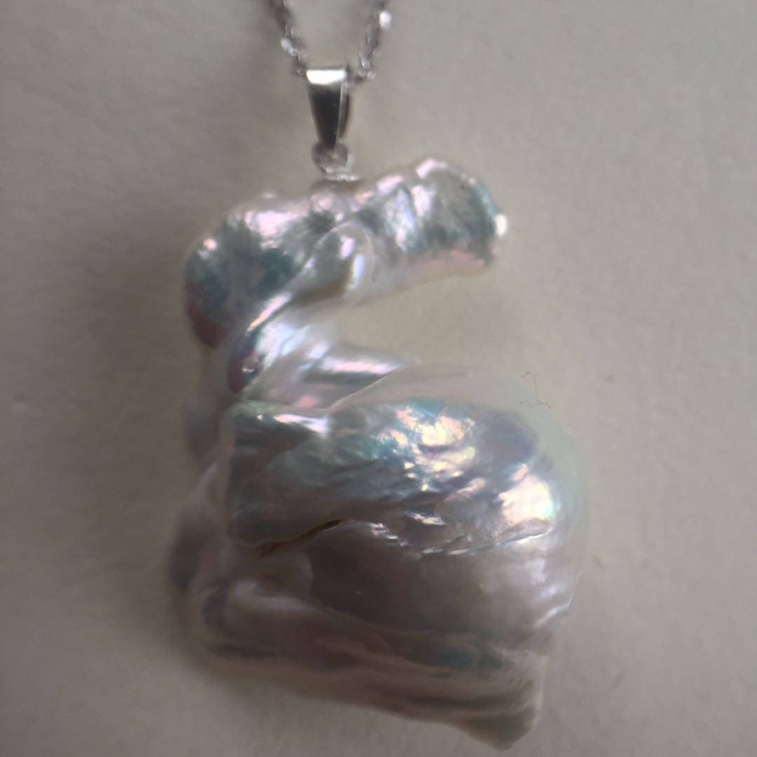 Natürliche Barockperle Kaninchenform Halskette/2.5 3.5 cm von YY0306Jewelry