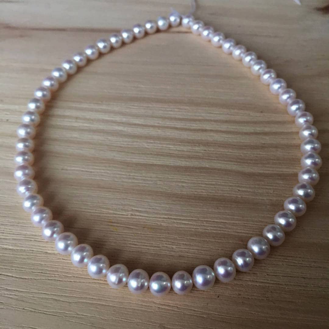 Natürliche Süßwasserperle Halskette Rosa Licht/7-8 Mm von YY0306Jewelry