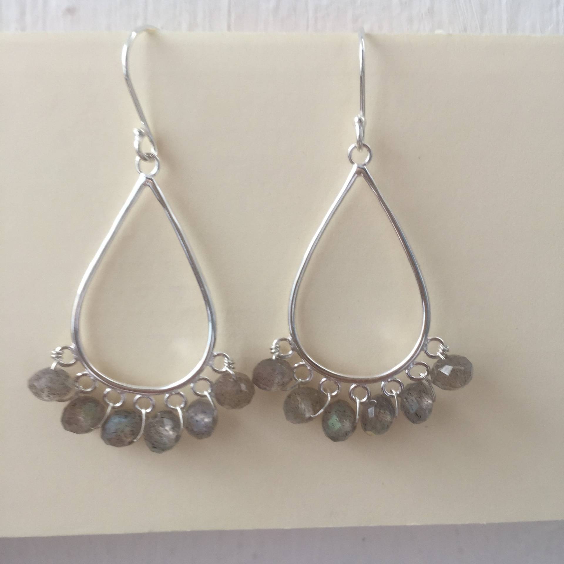 Schneiden Gesicht Labradorit Vintage Große Tropfen Silber Ohrringe/2.3 5, 3 cm von YY0306Jewelry