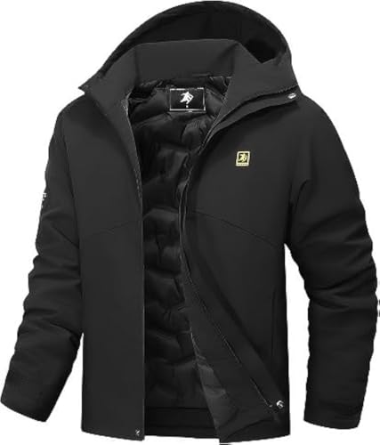 YYCABGTI Warme Wintermäntel für Herren, wasserdicht, Skijacke, winddicht, Schneemantel, Berg-Windbreaker, Kapuzenregenmantel, Schwarz, S YYCABGTI Warme Wintermäntel für Herren, wasserdicht, Skijacke, winddicht, Schneemantel, Berg-Windbreaker, Kapuzenregenmantel, Schwarz, S von YYCABGTI