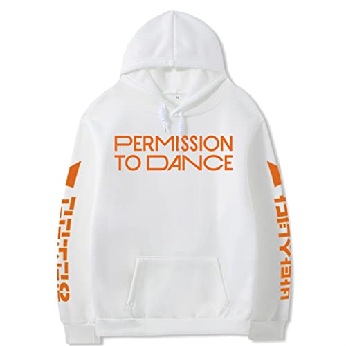 YYCHER Mädchen Kpop Bangtan Boys Erlaubnis zum Tanzen Harajuku Herren Damen Hoodie Casual Wild Gothic Sweatshirt Uni Streetwear Oversize Top (Farbe: Weiß, Größe: 3X-Large), weiß von YYCHER