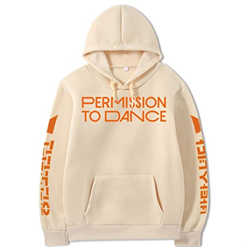 YYCHER Mädchen Kpop Bangtan Boys Permission To Dance Harajuku Herren Damen Hoodie Casual Wild Gothic Sweatshirt Unisex Streetwear Oversize Top (Farbe: Khaki, Größe: XXL) von YYCHER