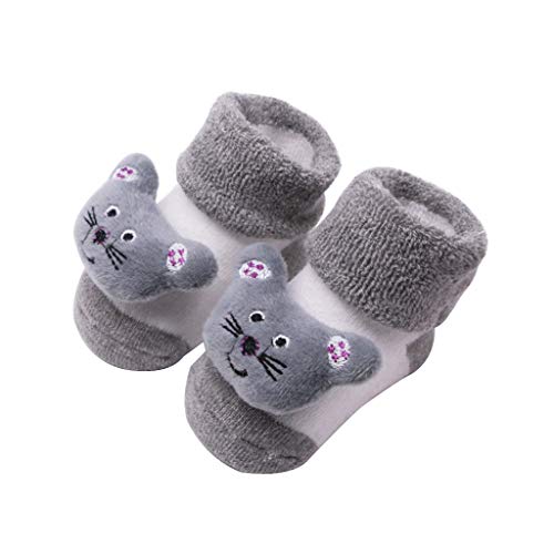 YYDSS Baby Socken Neugeborenes Baumwolle indoor Socken Weicher Bodensocken Schuhe Kleinkind Mädchen Bogen Anti Rutsch Socken Strümpfe Elegante Cartoon Bell Socken für 0-24 Monate von YYDSS