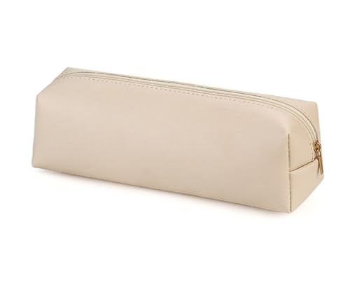 YYDSWTW Beutel Schreibwarenorganisator PU Leder Leichter Aufbewahrung für Studenten Schreibtisch Büro Teenager Reisen beige 200 * 60 * 60mm von YYDSWTW