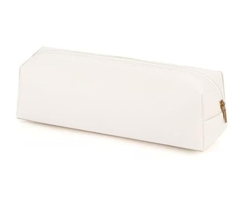 YYDSWTW Beutel Stiftbeutel PU Leder Bleistift Hülle Aufbewahrung für Büro -Reisebereich Student Student Teenager weiß 200 * 60 * 60mm von YYDSWTW