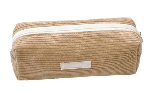 YYDSWTW Beutelbeutel Corduroy große Kapazität mit glattem Reißverschlussstreifen -Schreibtisch Organizer dauerhaft ohne Verformung tragbar Khaki von YYDSWTW