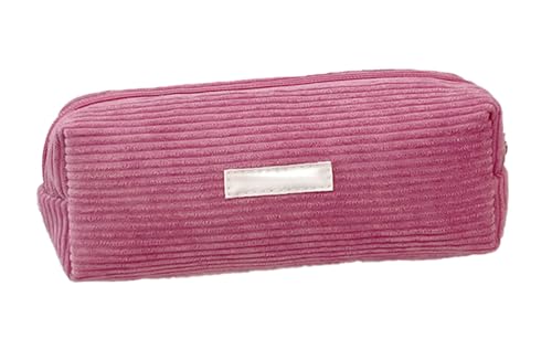 YYDSWTW Beutelbeutel Corduroy große Kapazität mit glattem Reißverschlussstreifen -Schreibtisch Organizer dauerhaft ohne Verformung tragbar Rosa von YYDSWTW