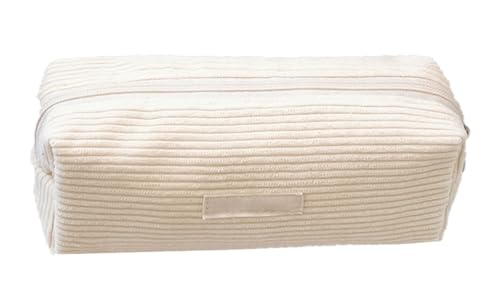 YYDSWTW Beutelbeutel Corduroy große Kapazität mit glattem Reißverschlussstreifen -Schreibtisch Organizer dauerhaft ohne Verformung tragbar beige von YYDSWTW