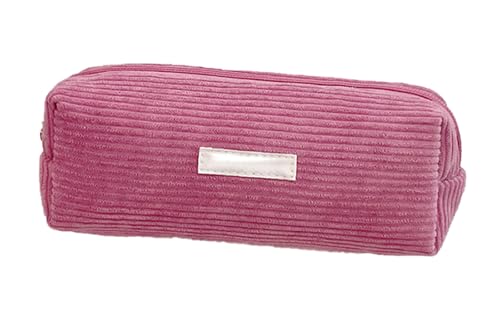 YYDSWTW Beutelbleistift Hülle Cord -Kapazität mit glattem Reißverschluss Festkörper -Schreibtisch Organizer Praktisch dauerhaft ohne Verformung Rosa von YYDSWTW