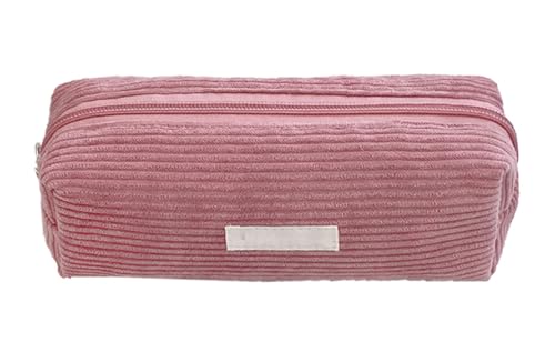 YYDSWTW Beutelstiftkoffer Cord Capary große Kapazität mit glattem Reißverschluss Streifen -Schreibwarener tragbarer praktischer dauerhafter Keine Verformung ohne Verformung rot von YYDSWTW