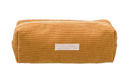 YYDSWTW Beutelstiftkoffer Cordable tragbar mit glattem Reißverschluss -Streifen -Schreibwarener Portable Haltbar ohne Verformung Gelb von YYDSWTW