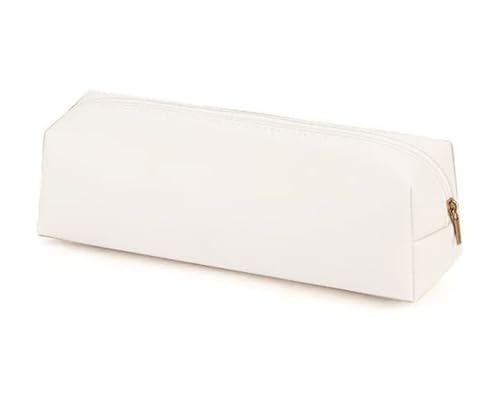 YYDSWTW Bleistiftkoffer Beutel PU Leder tragbar weiß 200 * 60 * 60mm von YYDSWTW