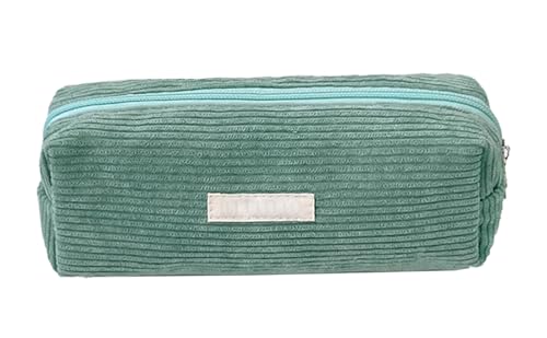 YYDSWTW Bleistiftkoffer Stiftbeutel Cord große Kapazität mit glattem Reißverschluss Festkörper -Schreibwarenorganisator Praktisch langlebig ohne Verformung Grün von YYDSWTW