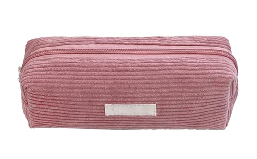 YYDSWTW Bleistiftkoffer Stiftbeutel Cord große Kapazität mit glattem Reißverschluss -Streifen -Schreibtisch Organizer tragbarer dauerhafter No -Deformation rot von YYDSWTW