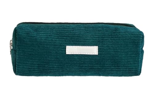 YYDSWTW Bleistiftkoffer Stiftbeutel Cord große Kapazität mit glattem Reißverschluss -Streifen -Schreibwarener -Organisator langlebig ohne Verformung tragbar Marineblau von YYDSWTW