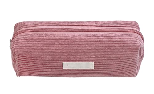 YYDSWTW Bleistiftkoffer Stiftbeutel Cord große Kapazität mit glattem Reißverschluss -Streifen -Schreibwarener -Organisator langlebig ohne Verformung tragbar rot von YYDSWTW