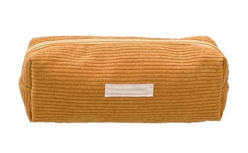 YYDSWTW Bleistiftkoffer Stiftbeutel Cordable tragbar mit glattem Reißverschluss Streifen -Schreibwarener Großkapazität Langlebiger Kapazität ohne Verformung Gelb von YYDSWTW