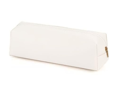 YYDSWTW Pen Bag Beutel PU Leder Stationery Organizer Aufbewahrung für Student Travel Desk Office Teenager weiß 200 * 60 * 60mm von YYDSWTW