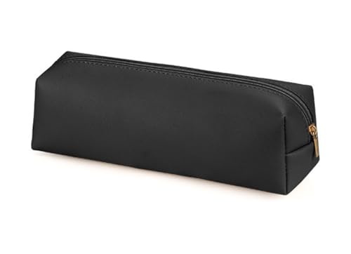 YYDSWTW Pencil Case Beutel Faux Soft Stationery Organizer handgefertigt tragbare Speicher für Student Travel Office Desk Schwarz 200 * 60 * 60mm von YYDSWTW