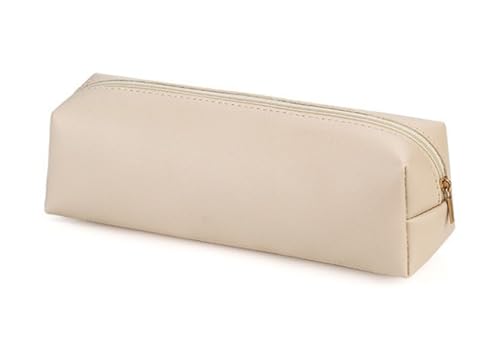 YYDSWTW Pencil Case Beutel Faux Soft Stationery Organizer handgefertigt tragbare Speicher für Student Travel Office Desk beige 200 * 60 * 60mm von YYDSWTW