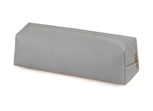 YYDSWTW Pencil Case Beutel Faux Soft Stationery Organizer handgefertigt tragbare Speicher für Student Travel Office Desk grau 200 * 60 * 60mm von YYDSWTW