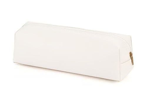 YYDSWTW Pencil Case Beutel Faux Soft Stationery Organizer handgefertigt tragbare Speicher für Student Travel Office Desk weiß 200 * 60 * 60mm von YYDSWTW
