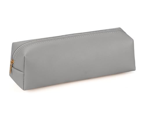 YYDSWTW Pencil Case Beutel PU Leder Praktischer Speicher für Büro Klassenzimmer Teenager Schreibtisch Reisestudent grau 200 * 60 * 60mm von YYDSWTW