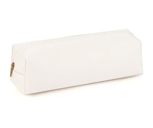 YYDSWTW Pencil Case Beutel PU Leder Praktischer Speicher für Büro Klassenzimmer Teenager Schreibtisch Reisestudent weiß 200 * 60 * 60mm von YYDSWTW