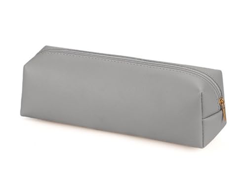YYDSWTW Pencil Hülle Stiftbeutel PU Leder handgefertigt für Büroschreibtisch Teenager Klassenzimmer Reisen grau 200 * 60 * 60mm von YYDSWTW