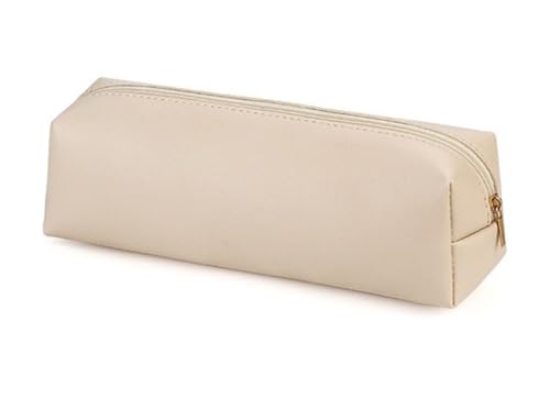 YYDSWTW Schreibwarenorganisator Bleistift Hülle handgefertigte PU -Leder -Leichter Aufbewahrung für Büro Teenager Reiseschreibtisch beige 200 * 60 * 60mm von YYDSWTW