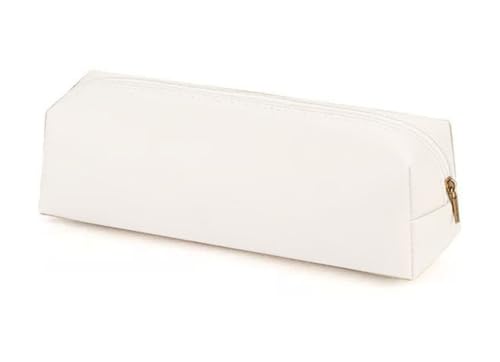 YYDSWTW Schreibwarenorganisator Bleistift Hülle handgefertigte PU -Leder -Leichter Aufbewahrung für Büro Teenager Reiseschreibtisch weiß 200 * 60 * 60mm von YYDSWTW