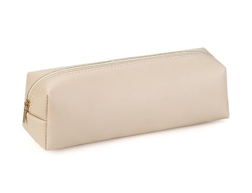 YYDSWTW Stationery Organizer Pen Bag PU Leder Praktischer Speicher für Teenager Schreibtisch Büro Reise Klassenzimmer beige 200 * 60 * 60mm von YYDSWTW