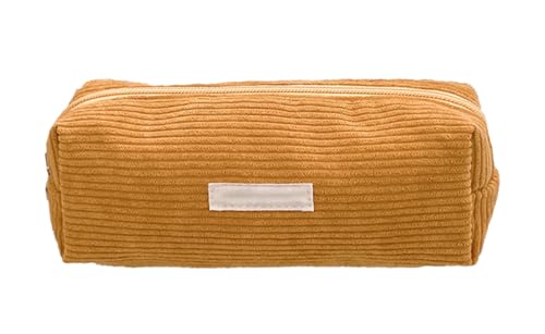 YYDSWTW Stiftbeutel Beutel Cord -Kapazität mit glattem Reißverschluss Festkörper -Schreibwarenorganisator langlebig ohne Verformung praktisch Gelb von YYDSWTW