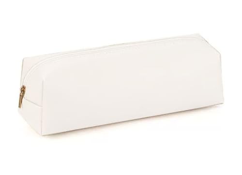 YYDSWTW Stiftbeutel Stationery Organizer Faux Weiche tragbare Bleistiftkoffer Speicher für Schreibtischstudentische Büroreisen weiß 200 * 60 * 60mm von YYDSWTW