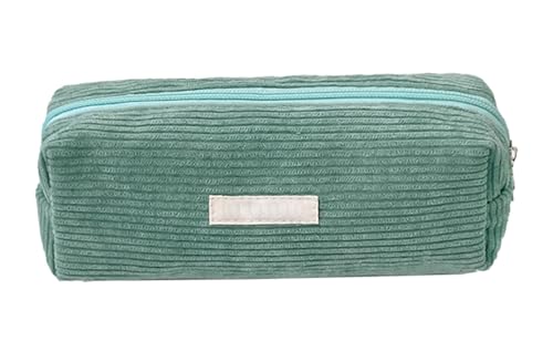 YYDSWTW Stiftbeutelbeutel Cordable tragbar mit glattem Reißverschluss Streifen Schreibtisch Organisator große Kapazität Langlebig ohne Verformung praktisch Grün von YYDSWTW