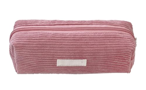 YYDSWTW Stiftbeutelbeutel Cordable tragbar mit glattem Reißverschluss Streifen Schreibtisch Organisator große Kapazität Langlebig ohne Verformung praktisch rot von YYDSWTW