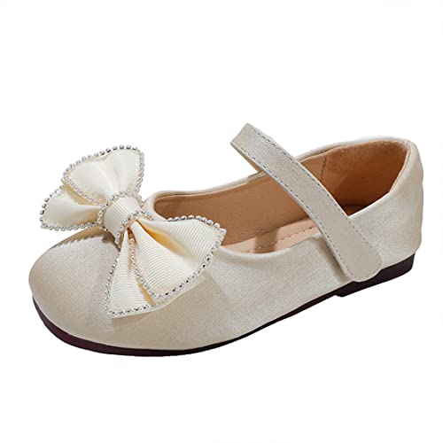 YYF Mädchen Mary Jane Flache Prinzessin Schuhe Glänzender Bowknot Bequeme Ballett Hochzeit Blumenmädchen Uniform Schuhe von YYF