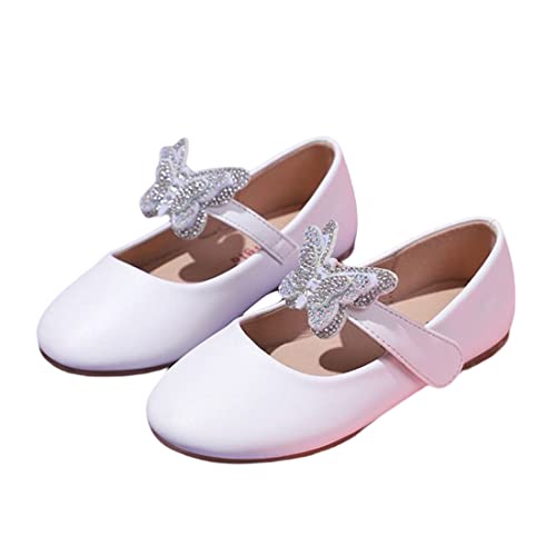 YYF Kleinkind Kleines Mädchen Ballett Flache Schuhe Glänzende Schmetterling Prinzessin Mary Jane Kleid Schuhe Hochzeit Party Blumenmädchen Schuhe von YYF