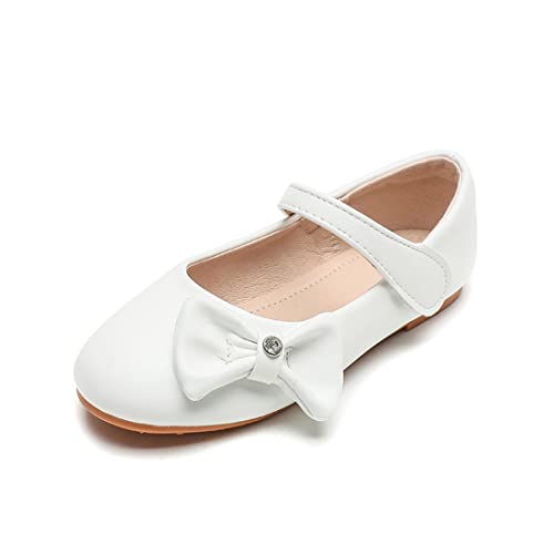 Kleinkind Kleines Mädchen Schwarzer Bogen Leder Schuhe Schule Party Blumenmädchen Ballett Flache Kleid Schuhe von YYF