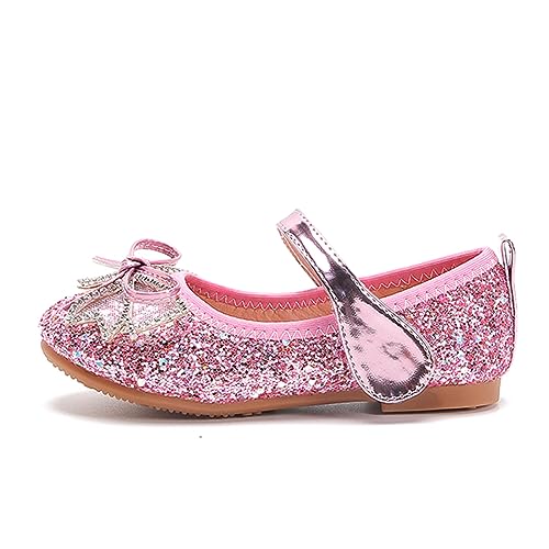 YYF Kleinkind Mädchen Sparkle Prinzessin Schuhe Mary Jane Ballerina Schuhe Cinderella Glitter Dress up Hochzeit Party Performance Blumenmädchen Ballett Flat für kleine Mädchen von YYF